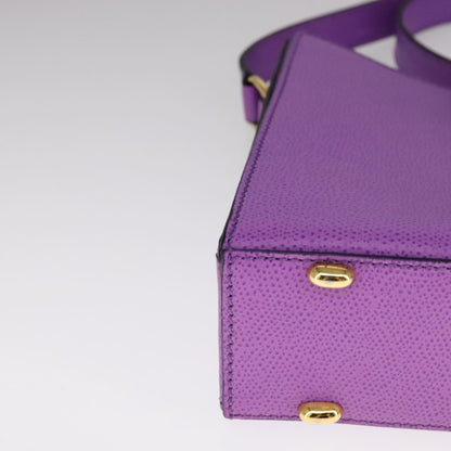 Celine Vintage turn lock shoulder bag Leather, PURPLE, LEATHER, Shoulder bag