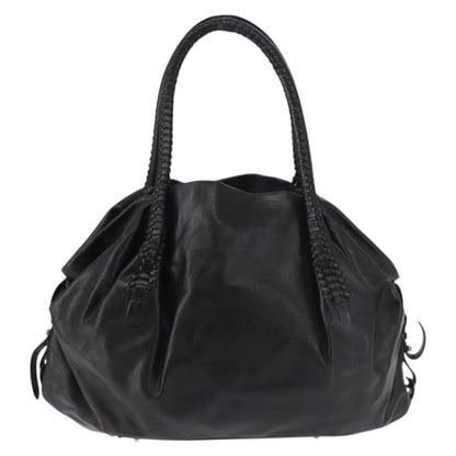 Salvatore Ferragamo Gancini Tote Leather, BLACK, LEATHER, Tote bag