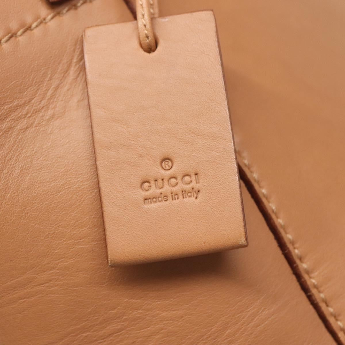 Gucci Vintage Handbag Leather, BEIGE, LEATHER, Handbag