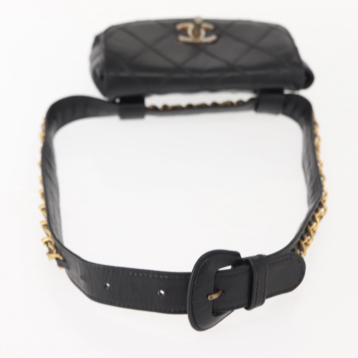Chanel Vintage Flap Waist Bag Leather, BLACK, LEATHER, Clutche & pouche