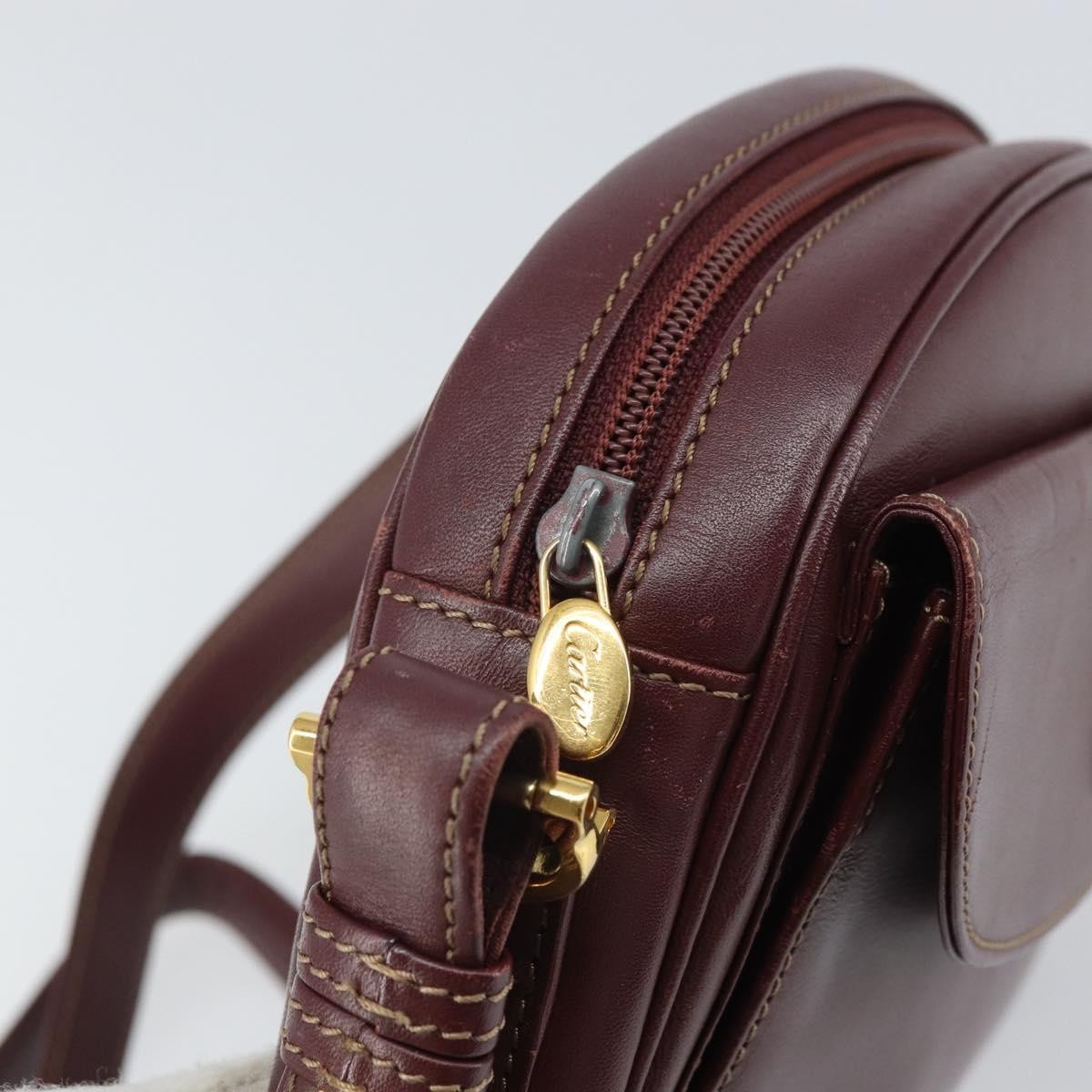 cartier Must de Cartier Shoulder Bag Leather, BURGUNDY, LEATHER, Shoulder bag