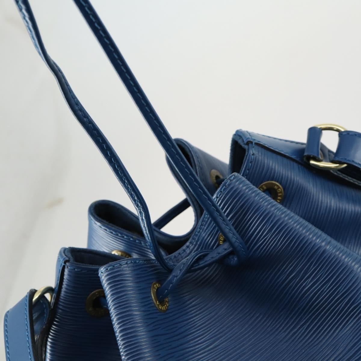 Louis Vuitton Petit Noe Handbag Epi Leather, BLUE, LEATHER, Shoulder bag