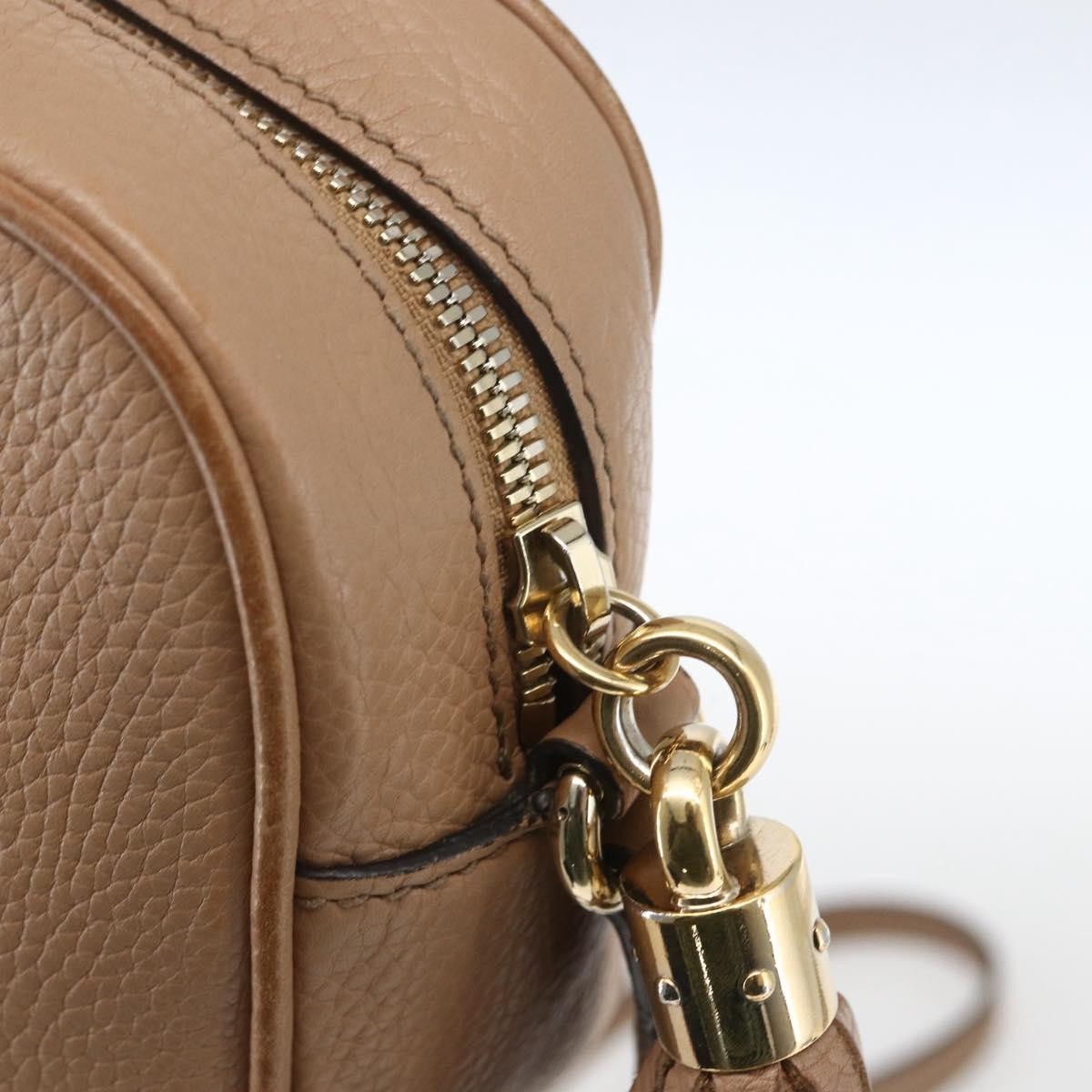 Gucci Soho Disco Crossbody Bag Leather, BEIGE, LEATHER, Shoulder bag