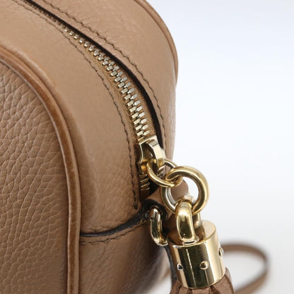 Gucci Soho Disco Crossbody Bag Leather, BEIGE, LEATHER, Shoulder bag