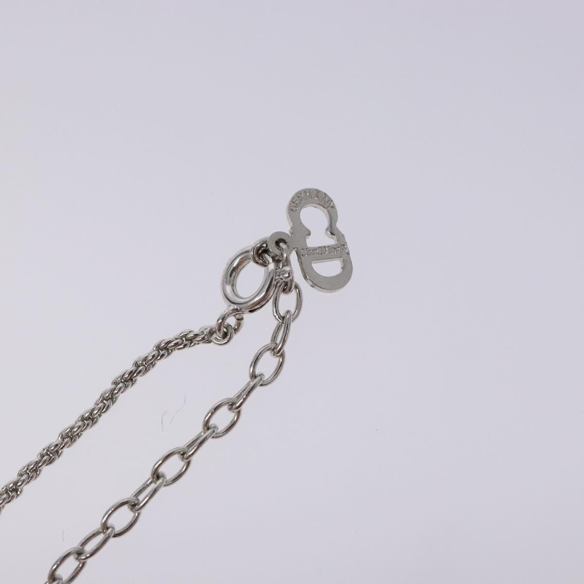 Christian Dior CD Round Pendant Necklace Metal, SILVER, METAL, Necklace