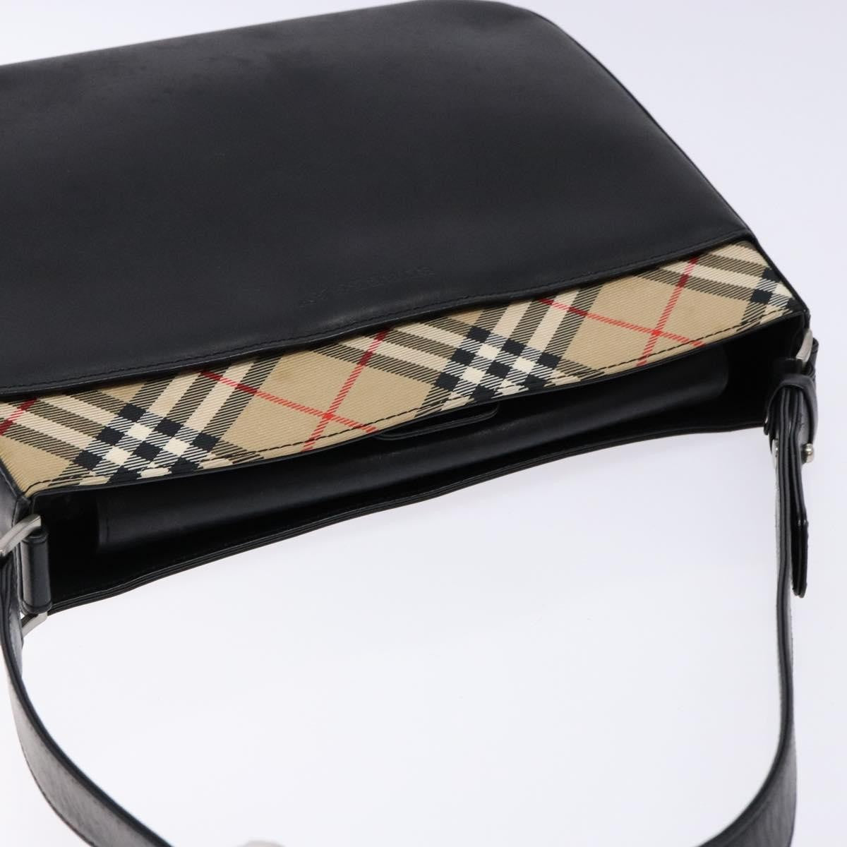 Burberry Nova Check Handbag Nova Check Canvas and leather, BLACK, LEATHER, Handbag