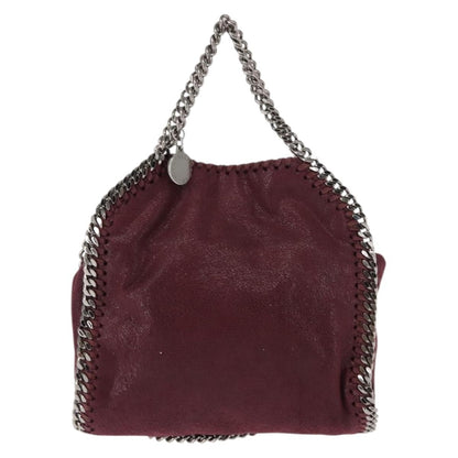 Stella McCartney Falabella Fold Over Crossbody Bag Shaggy Deer, Burgundy, Polyester, Shoulder Bag
