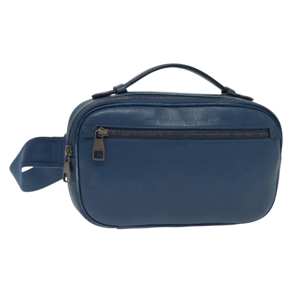 Louis Vuitton Ambler Bag Damier Infini Leather, BLUE, LEATHER, Shoulder bag