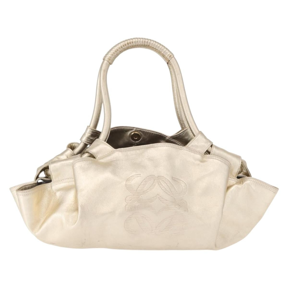 Loewe Aire Shoulder Bag Leather, GOLD, LEATHER, Shoulder bag