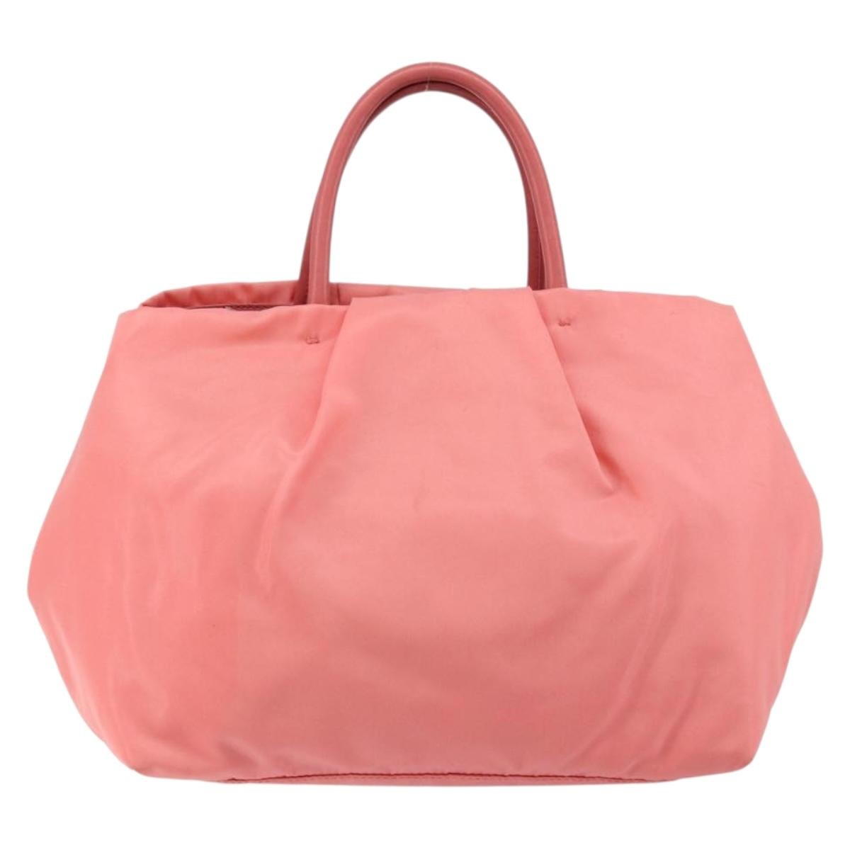 Prada Logo Bow Tote Tessuto with Leather, PINK, NYLON, Tote bag
