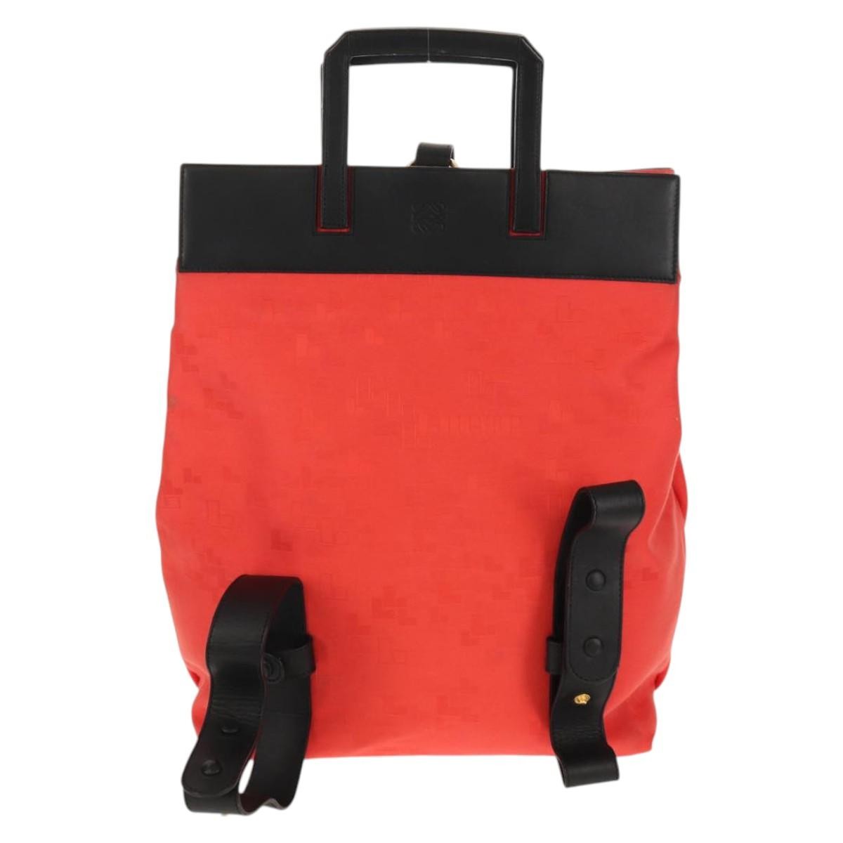 Loewe Anagram Backpack Canvas, BLACK, CANVAS, Backpack