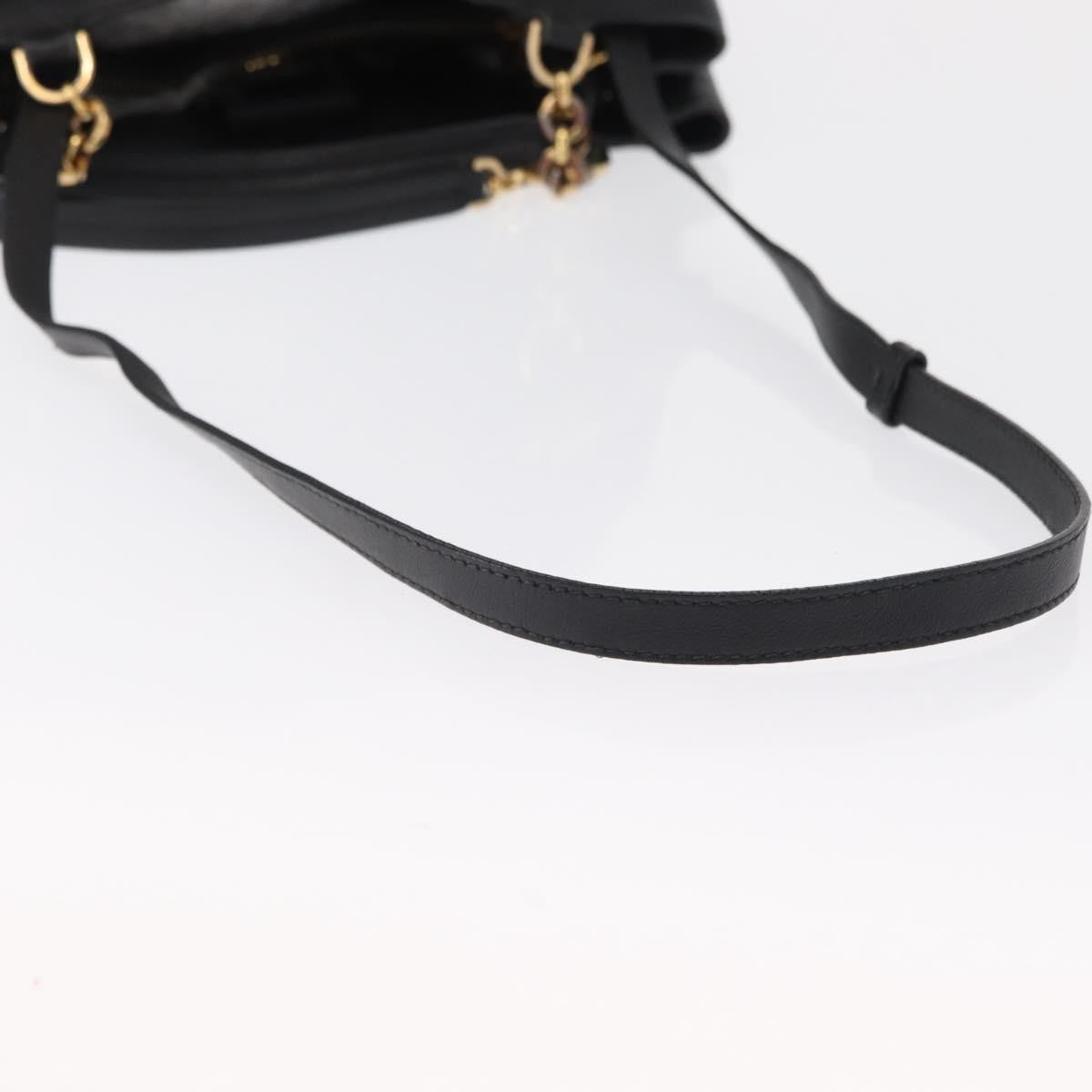 Salvatore Ferragamo W Chain Tote Leather, BLACK, LEATHER, Tote bag