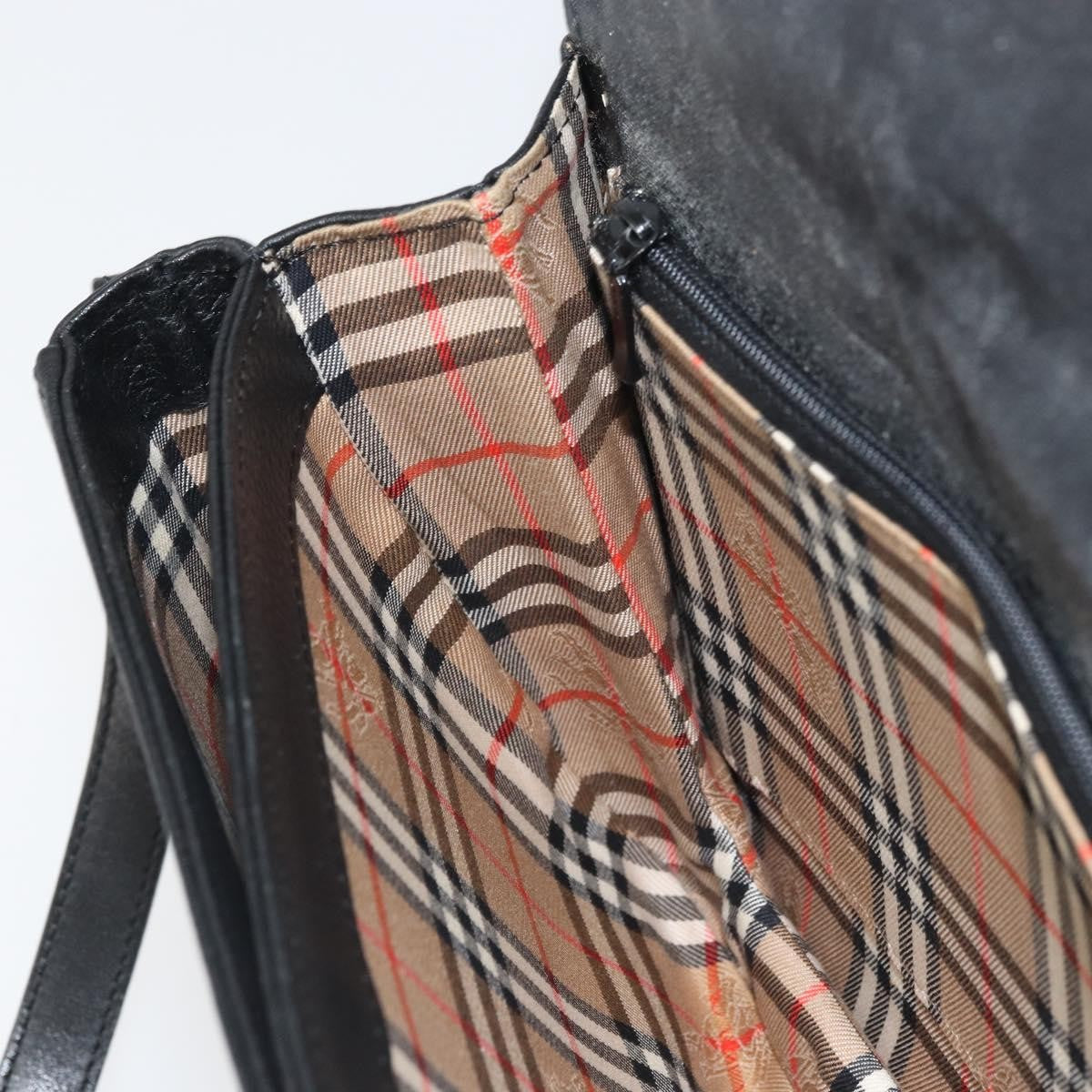 Burberry Flap Shoulder Bag Leather, BLACK, LEATHER, Shoulder bag