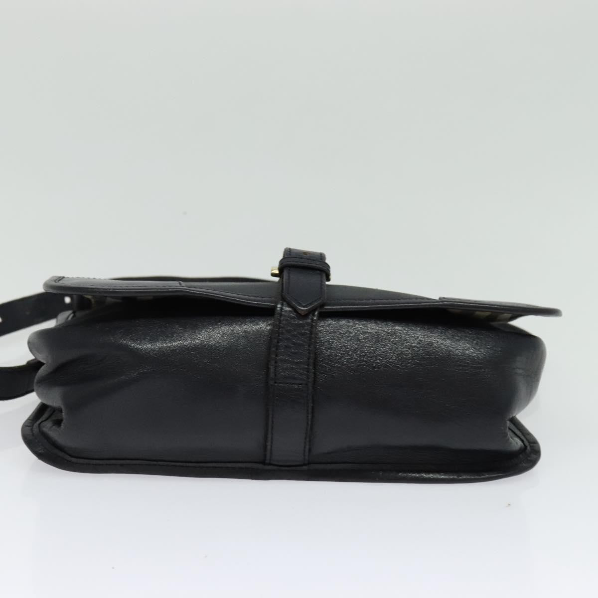 Burberry Flap Shoulder Bag Leather, NAVY, LEATHER, Shoulder bag