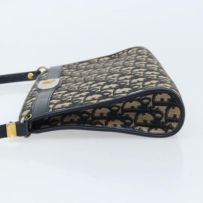 Christian Dior Vintage Trotter Shoulder Bag Canvas, NAVY, CANVAS, Shoulder bag