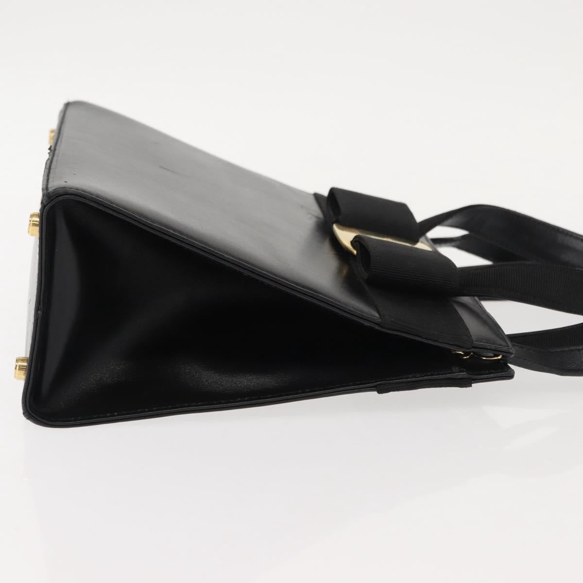 Salvatore Ferragamo Convertible Vara Bow Tote Leather, BLACK, LEATHER, Handbag