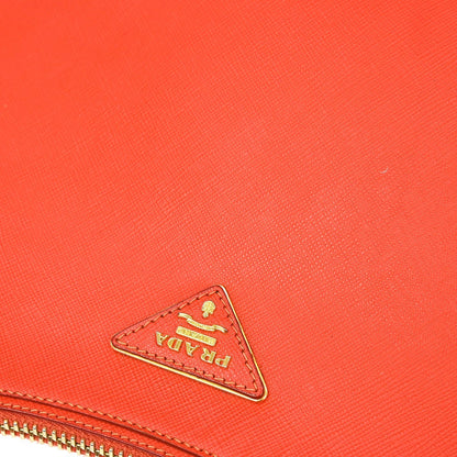 Prada Lux Zip Hobo Saffiano Leather, RED, LEATHER, Shoulder bag