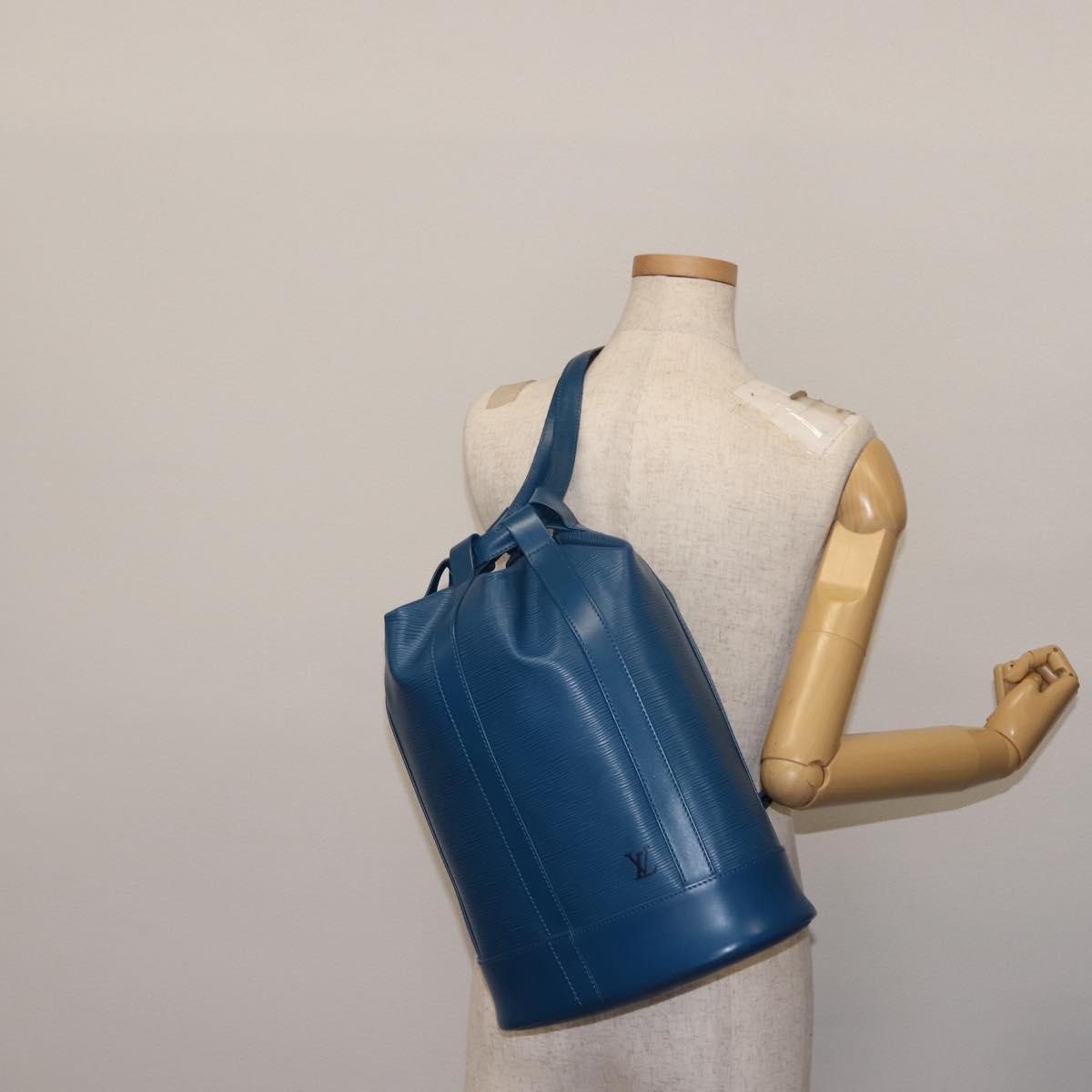 Louis Vuitton Randonnee Backpack Epi Leather, BLUE, LEATHER, Backpack