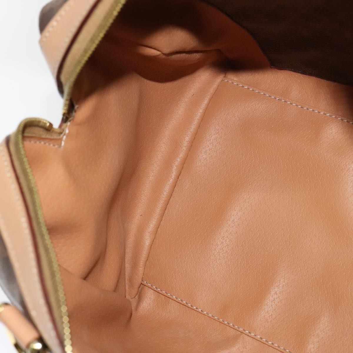 Celine Vintage Macadam Boston bag Canvas and Leather, Brown, Canvas, Travel Bag