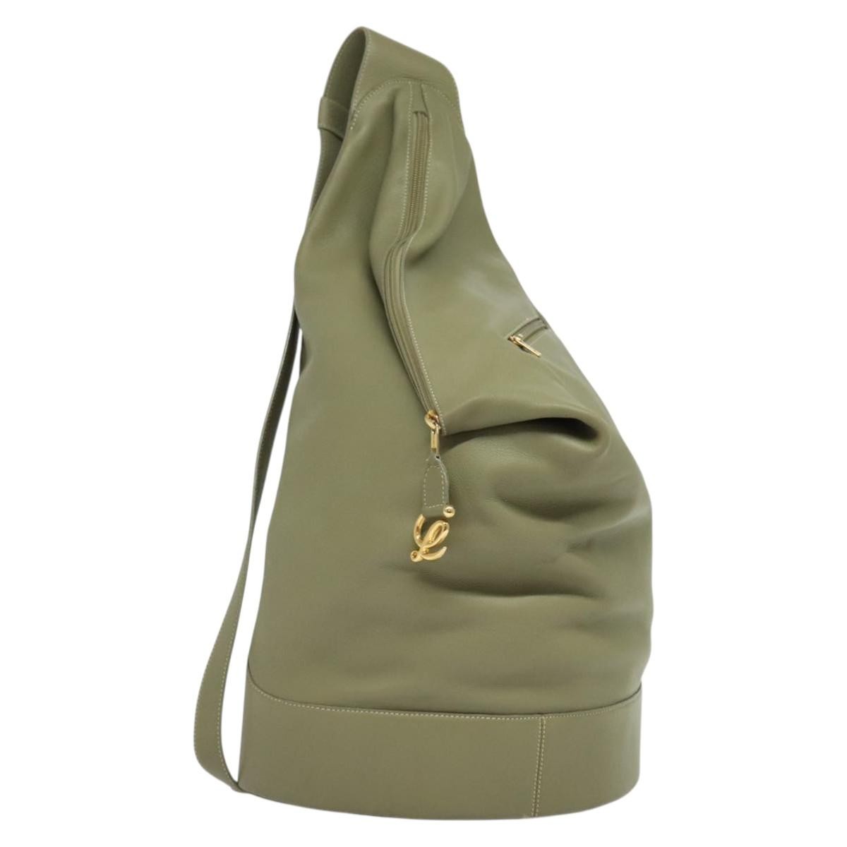 Loewe Anton Sling Bag Leather, GREEN, LEATHER, Shoulder bag