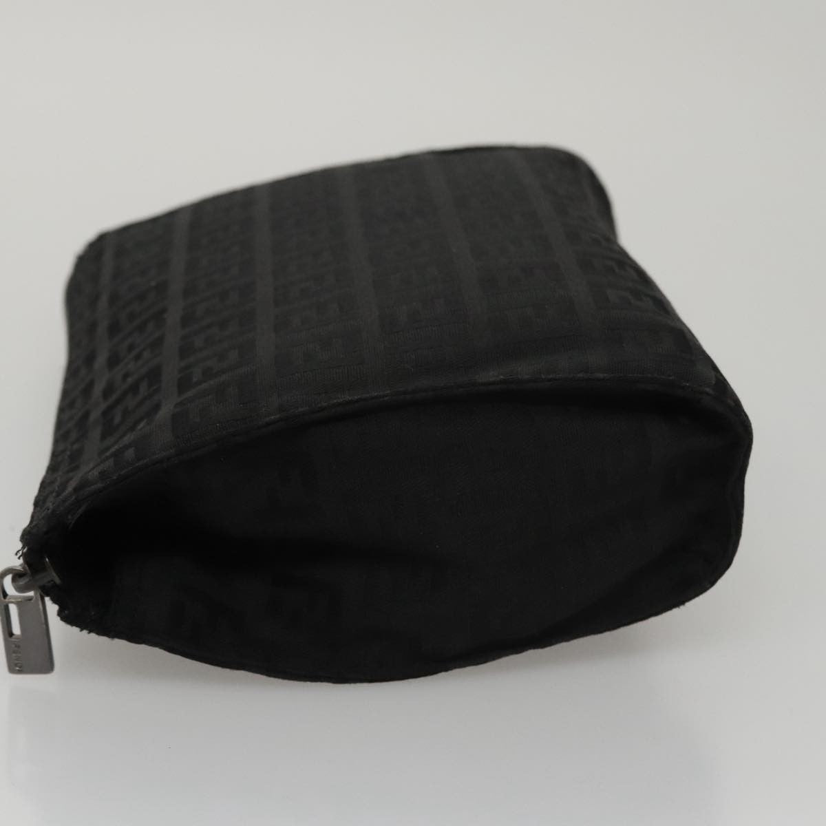 Fendi FF Logo Pouch Canvas, BLACK, CANVAS, Clutche & pouche