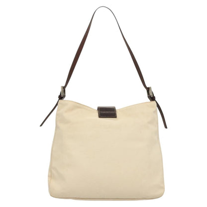 Fendi Vintage FF Buckle Shoulder Bag Canvas, WHITE, CANVAS, Shoulder bag