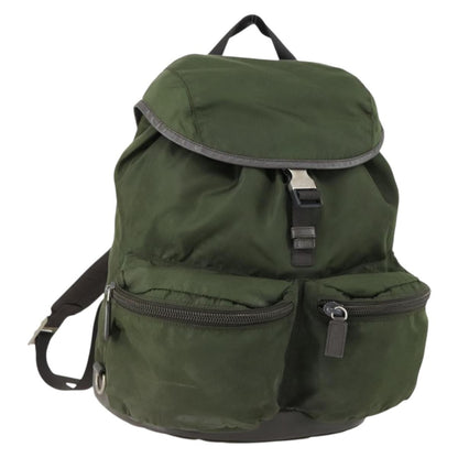Prada Double Front Pocket Backpack Tessuto, KHAKI, NYLON, Backpack