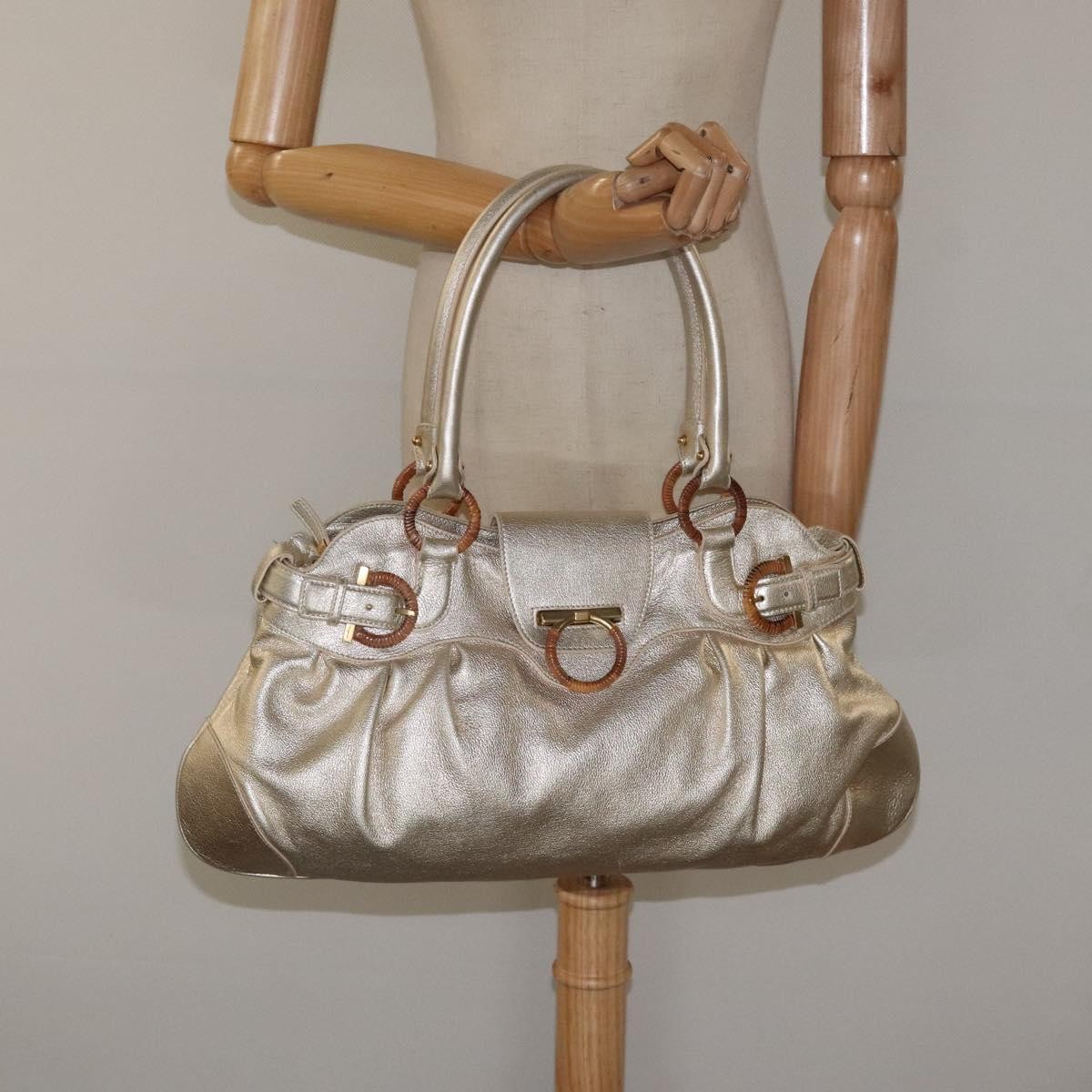 Salvatore Ferragamo Marisa Satchel Leather, GOLD, LEATHER, Shoulder bag