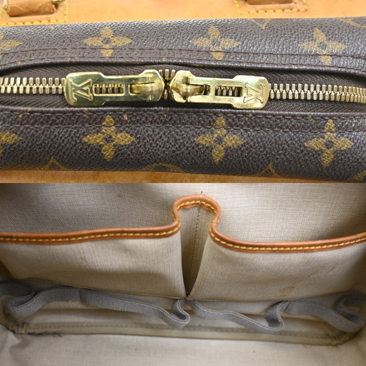 Louis Vuitton Deauville Handbag Monogram Canvas, BROWN, LEATHER, Handbag