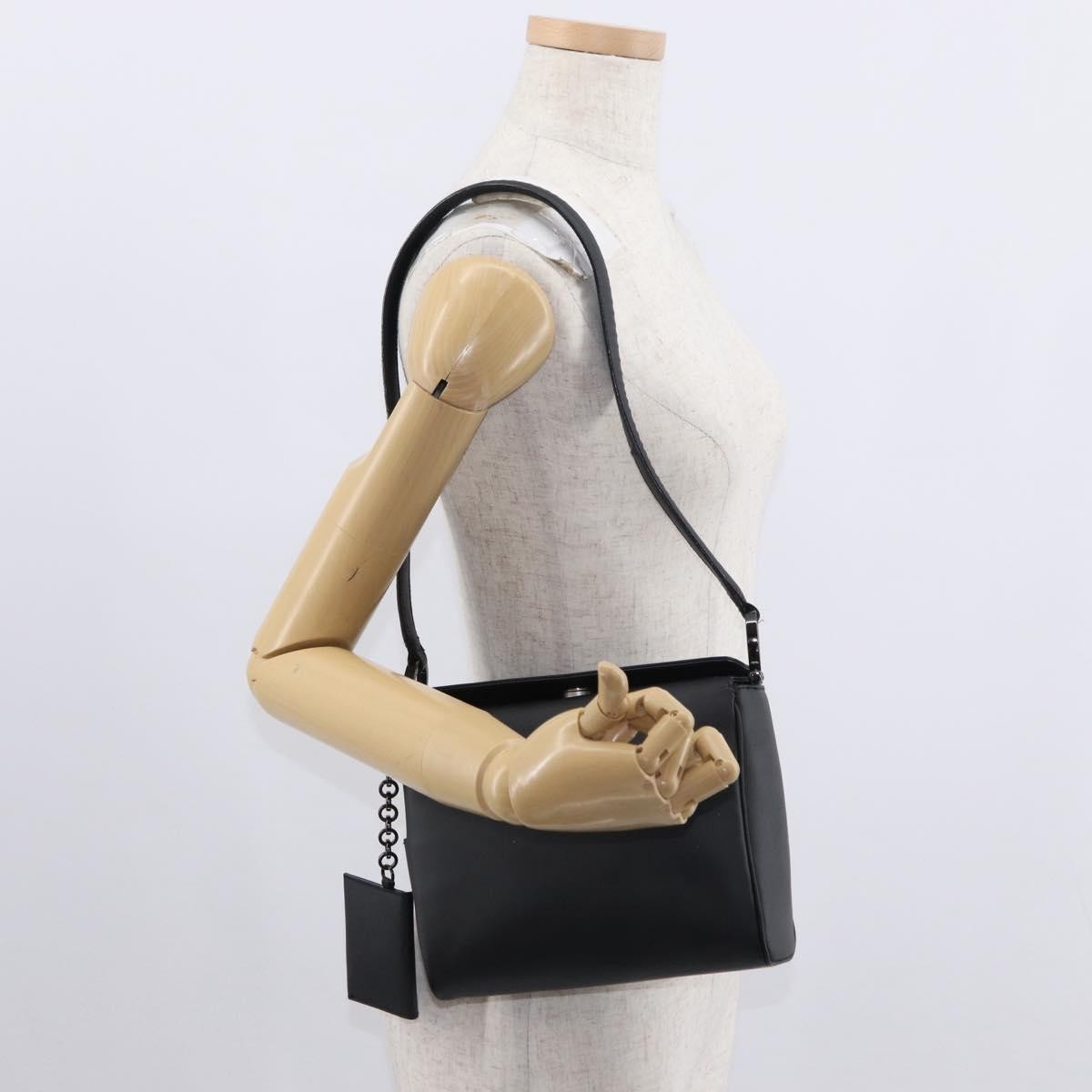 Salvatore Ferragamo Gancini Shoulder Bag Leather, BLACK, PATENT_LEATHER, Shoulder bag