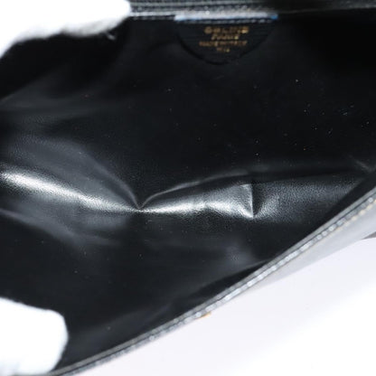 Celine Vintage Circle Logo Crossbody Bag Leather, BLACK, LEATHER, Crossbody bag