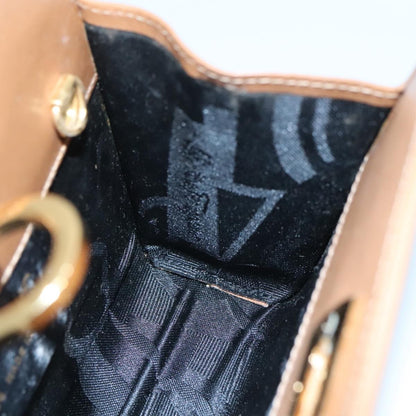 Salvatore Ferragamo Vintage Gancini Pochette Leather, BROWN, LEATHER, Clutche & pouche