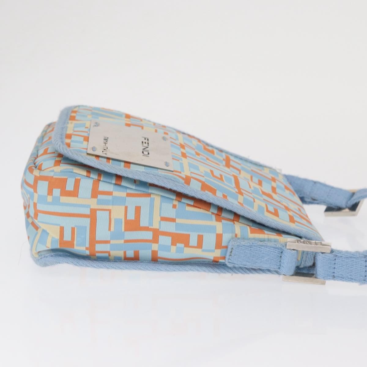 Fendi Logo Zucca Shoulder Bag Zucca, BLUE, CANVAS, Shoulder bag