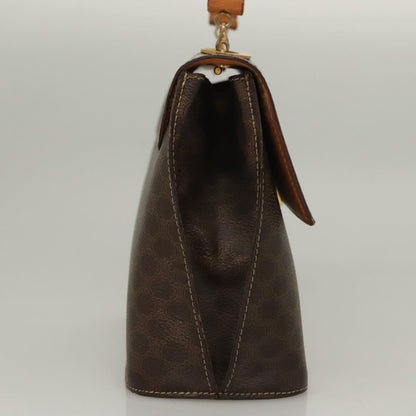 Celine Macadam Handbag Macadam with leather, BROWN, CANVAS, Handbag
