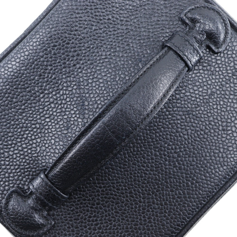 Chanel Vintage Timeless Cosmetic Case Caviar, BLACK, LEATHER, Toiletry Case