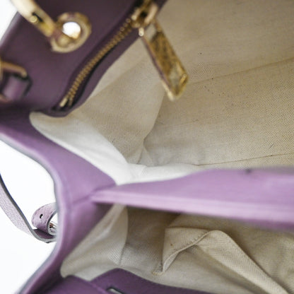 Gucci Bamboo shopper bag Leather, PURPLE, LEATHER, Tote bag