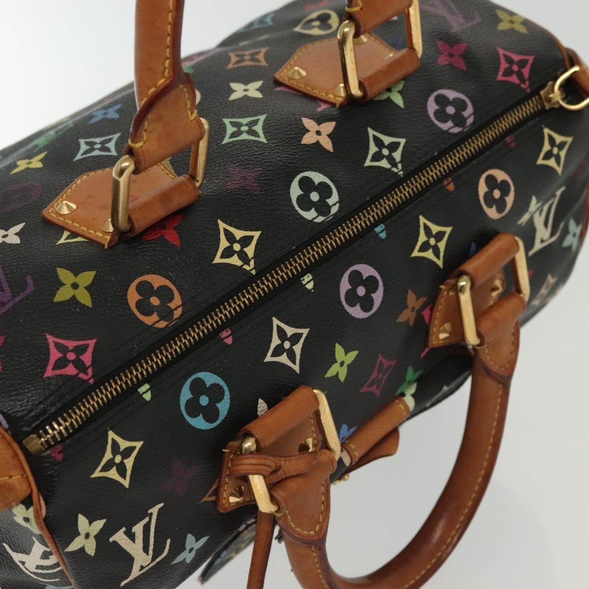 Louis Vuitton Speedy Handbag Monogram Multicolor, BLACK, CANVAS, Handbag