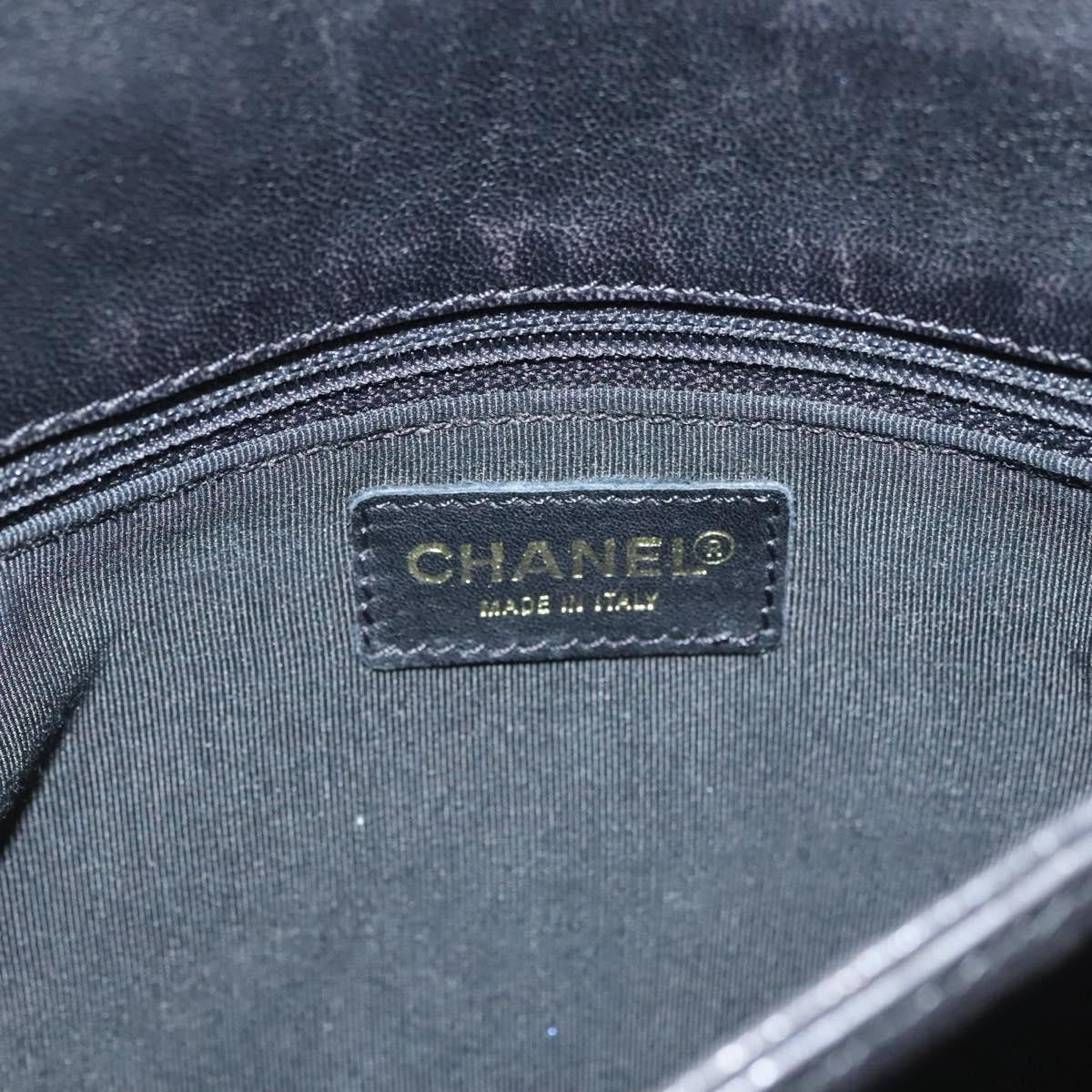 Chanel Chocolate Bar CC Shoulder Bag Quilted Leather, Black, Leather, Shoulder Bag