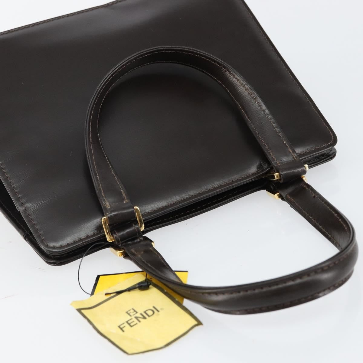Fendi Vintage Top Handle Bag Leather, BROWN, LEATHER, Handbag