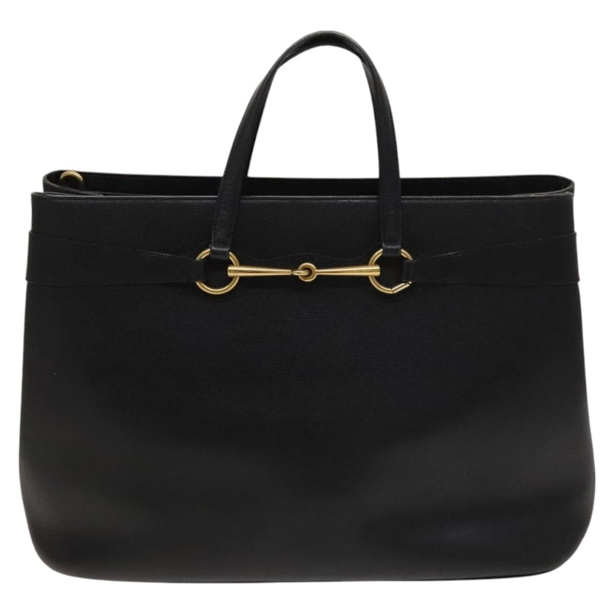 Gucci Bright Bit Convertible Tote Leather, BLACK, LEATHER, Handbag