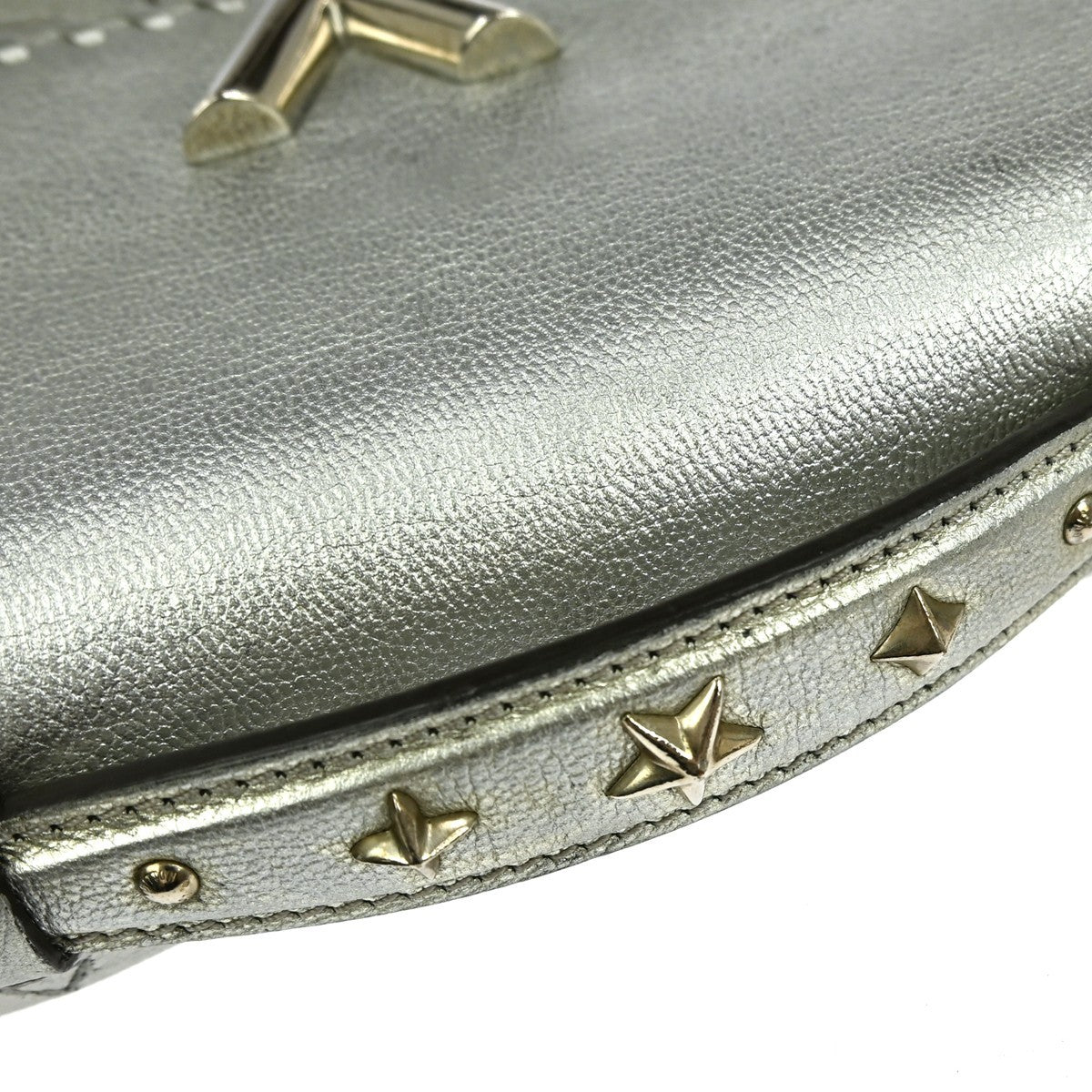 Louis Vuitton Very Chain Bag Whipstitch Leather, Silver, Leather, Handbag
