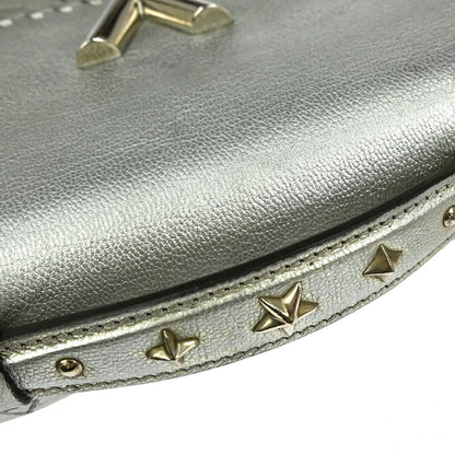 Louis Vuitton Very Chain Bag Whipstitch Leather, Silver, Leather, Handbag