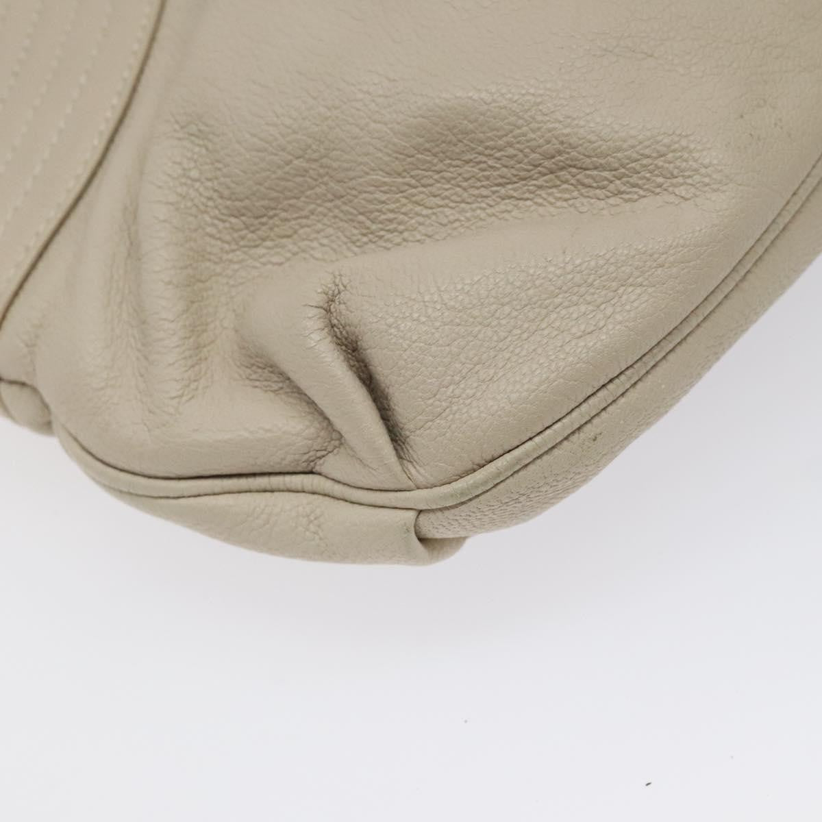 Salvatore Ferragamo Gancini handbag Leather, WHITE, LEATHER, Handbag