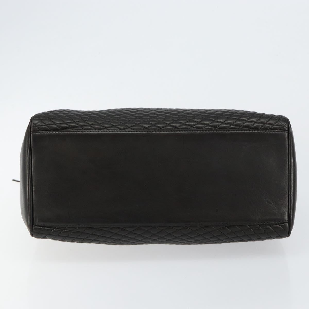 Bally Vintage Handbag Quilted Leather, BLACK, LEATHER, Handbag