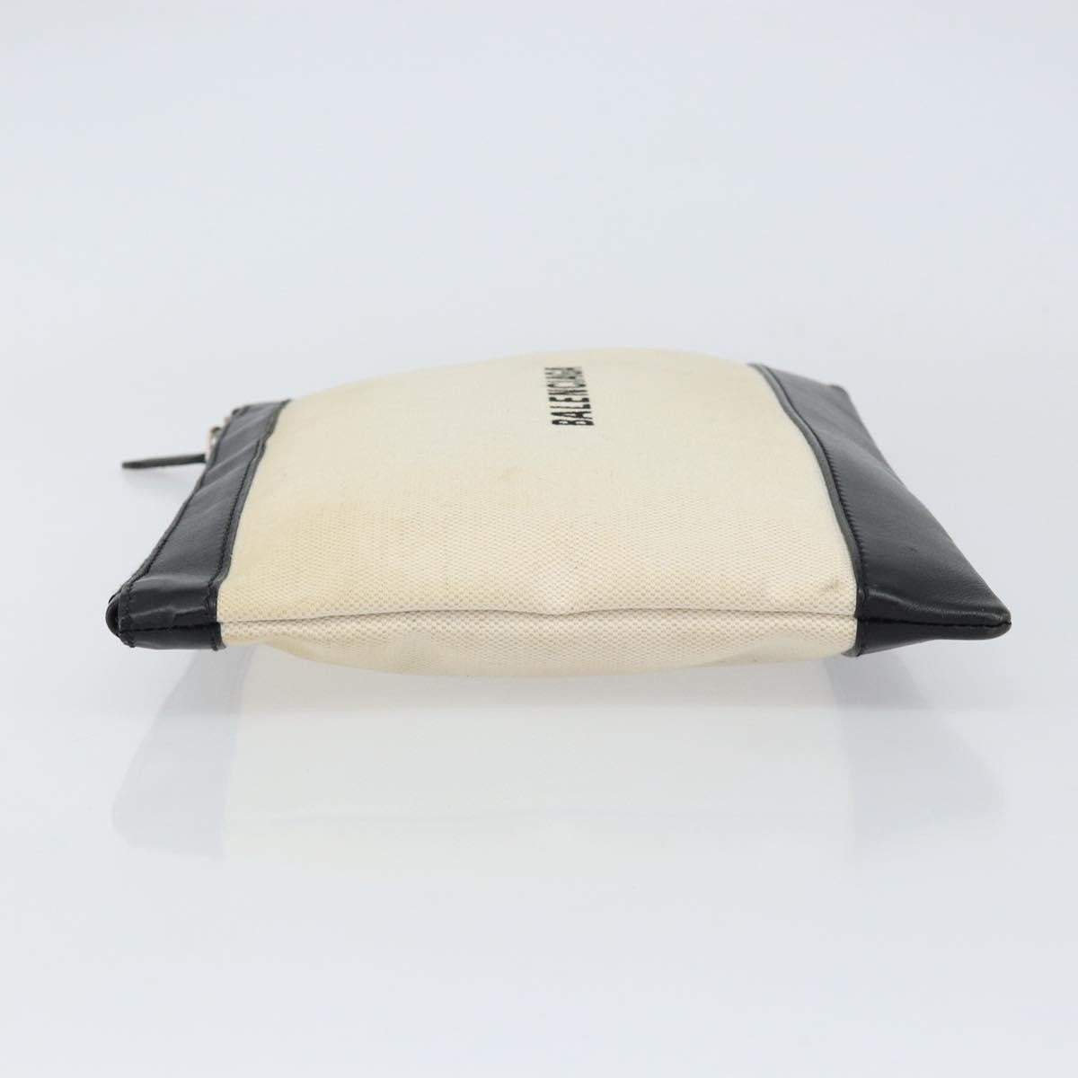 Balenciaga Clip P Pouch Leather, BEIGE, CANVAS, Clutche & pouche
