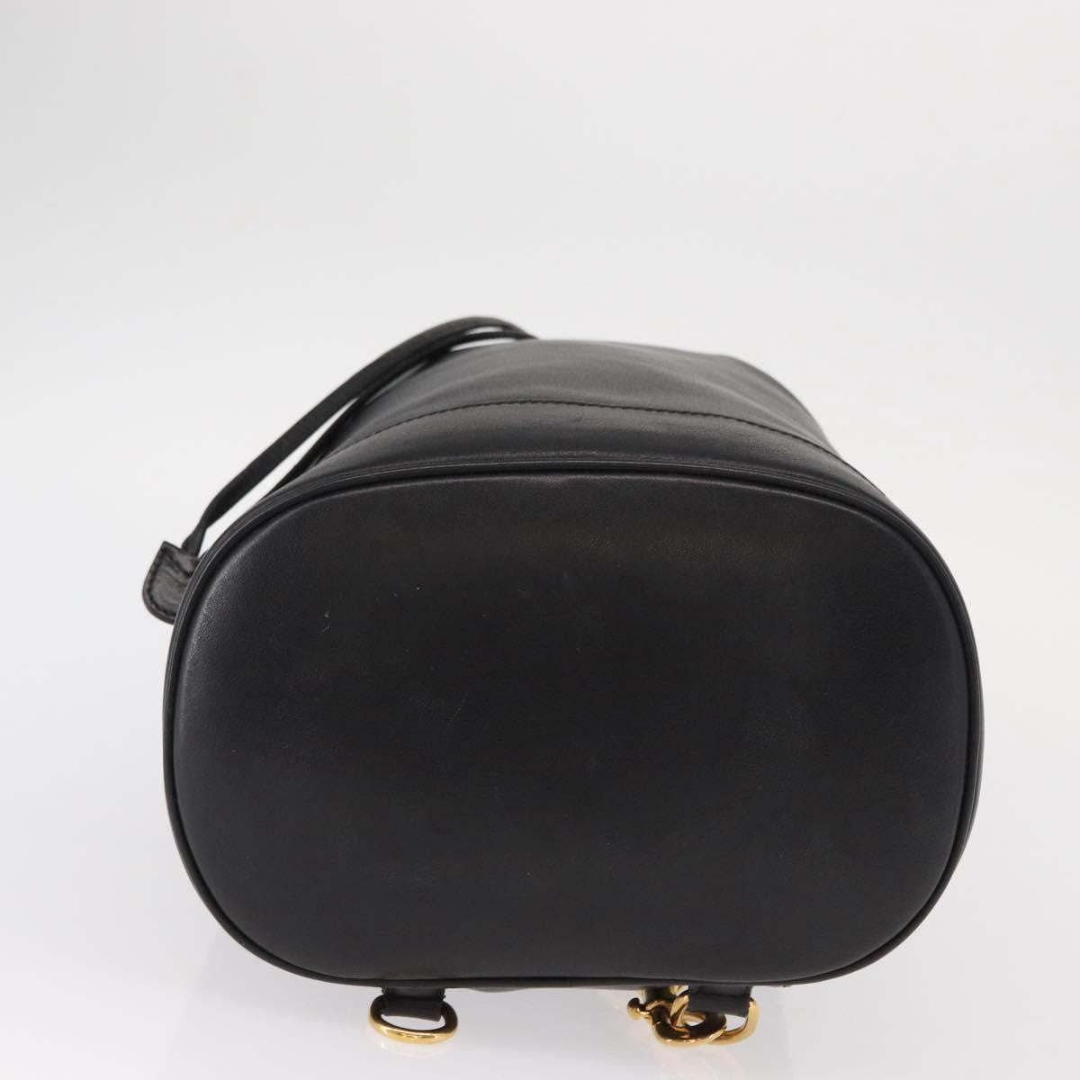 Gucci Vintage Bamboo Sling Backpack Leather, BLACK, LEATHER, Shoulder bag