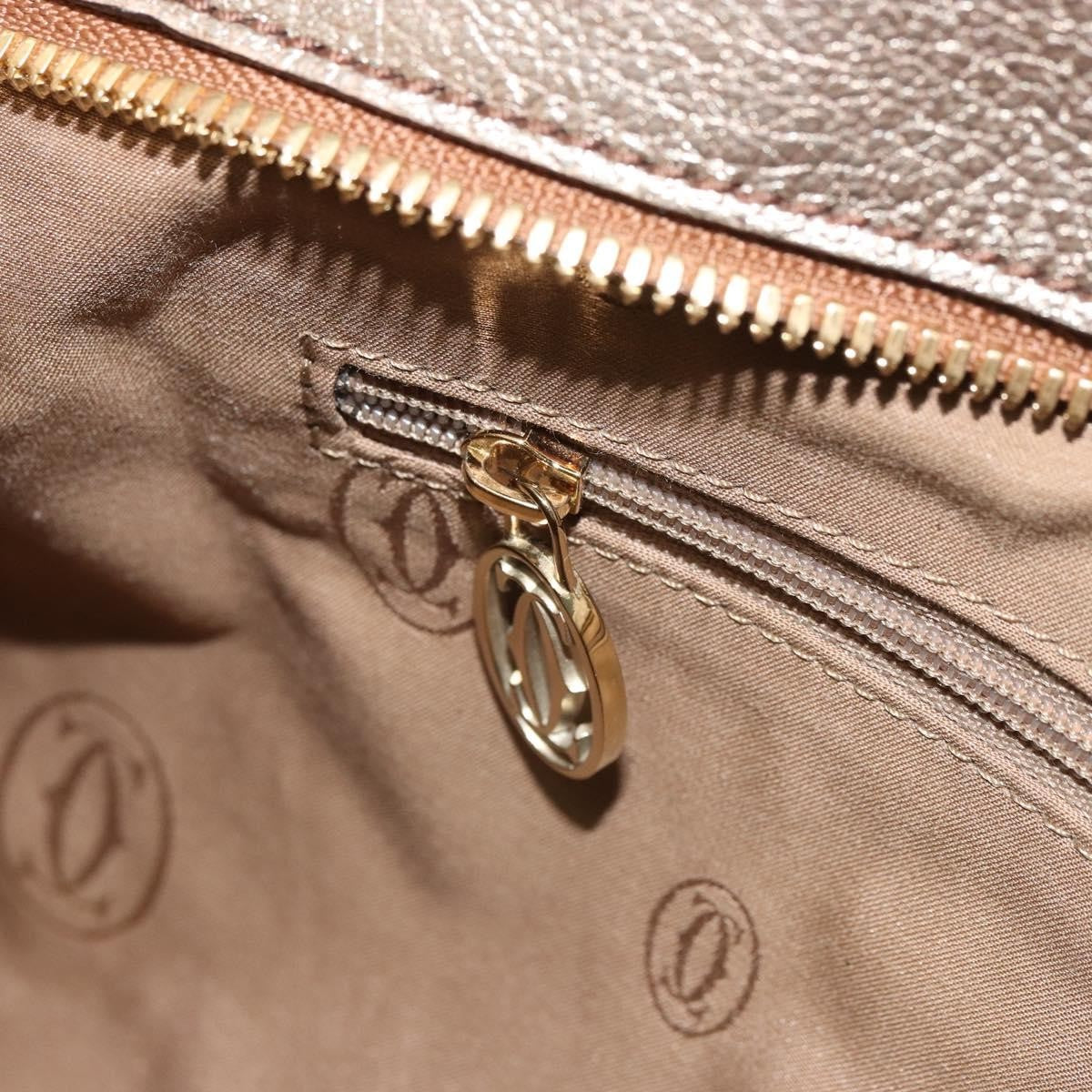 cartier Marcello Handbag Leather, GOLD, LEATHER, Tote bag