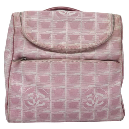 Chanel Travel Line Backpack Canvas, PINK, CANVAS, Backpack