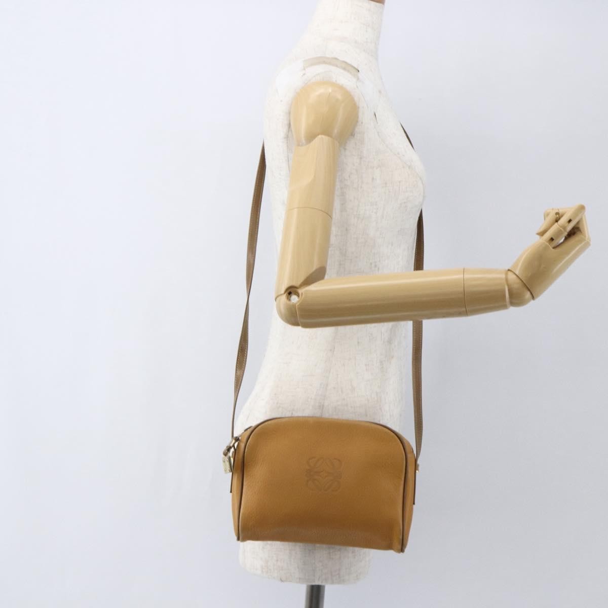 Loewe Anagram Shoulder Bag Leather, BEIGE, LEATHER, Shoulder bag