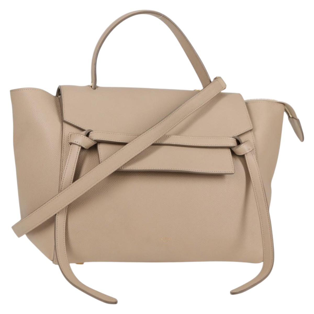 Celine Belt Bag Textured Leather, BEIGE, LEATHER, Handbag